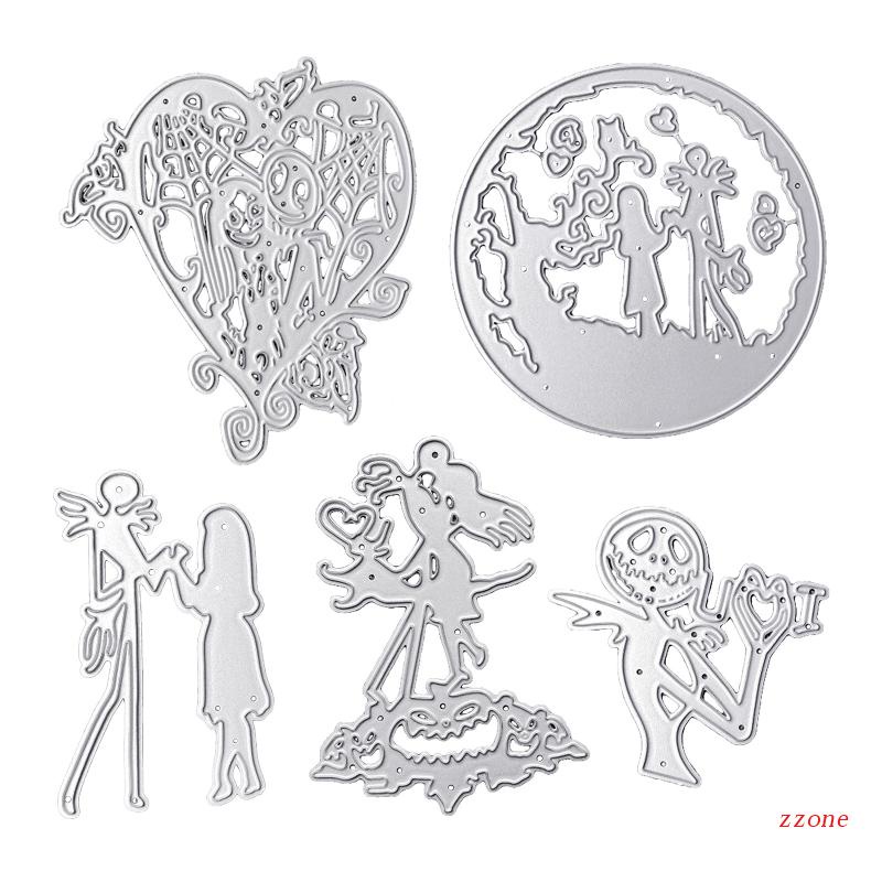 Cetakan Stensil Cutting Dies Motif Tema Halloween Bahan Metal Untuk Scrapbook / Craft DIY