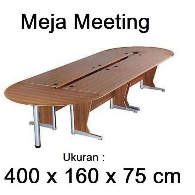 Meja Meeting Rapat Kantor Kampus Uno Lavender 400 Cm Oval Bulat Besar Goldstore9