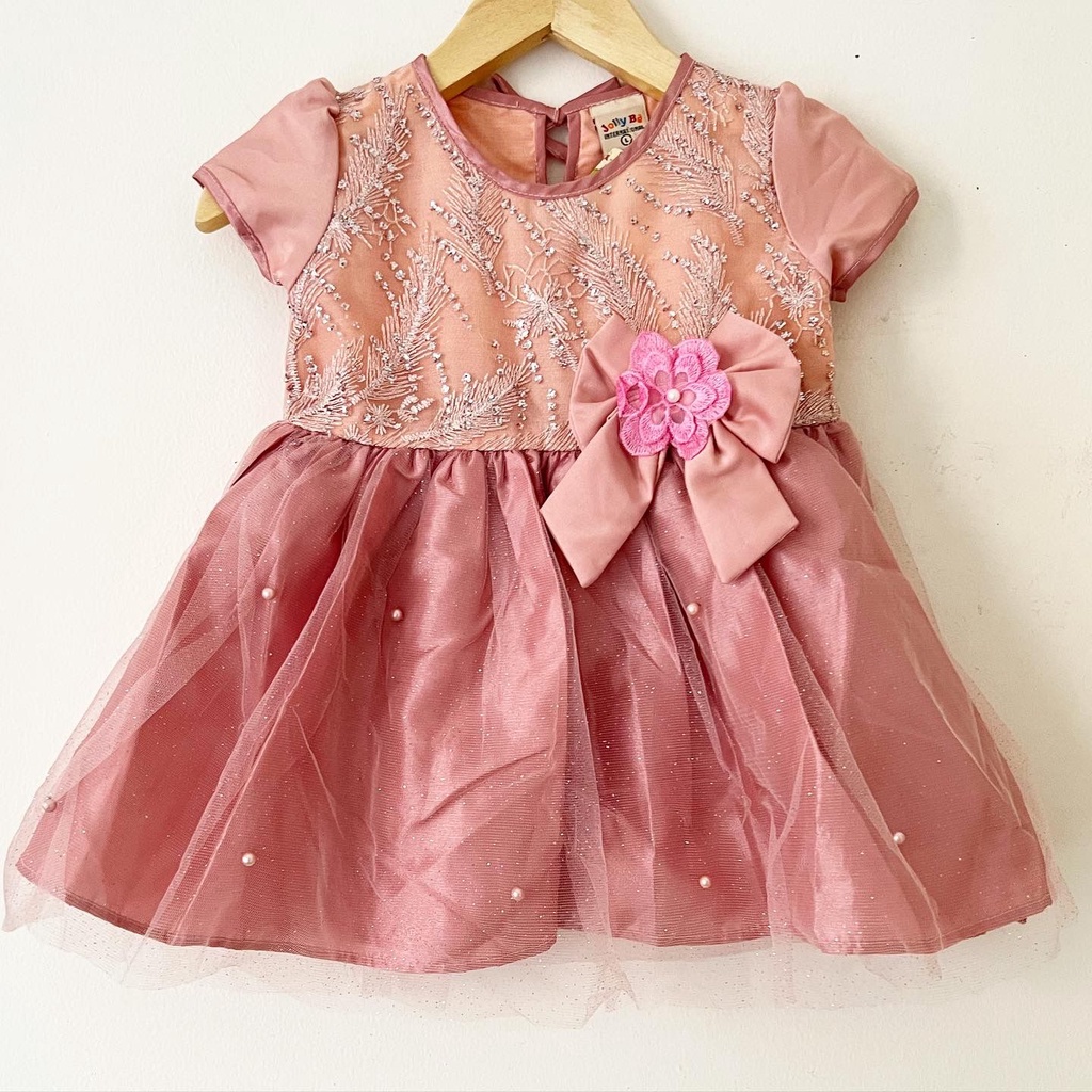 Dress Pesta Kondangan Ulang Tahun Mewah Lucu Bayi Anak Perempuan Cewek Terlaris Kode 7 Babeebabyshop