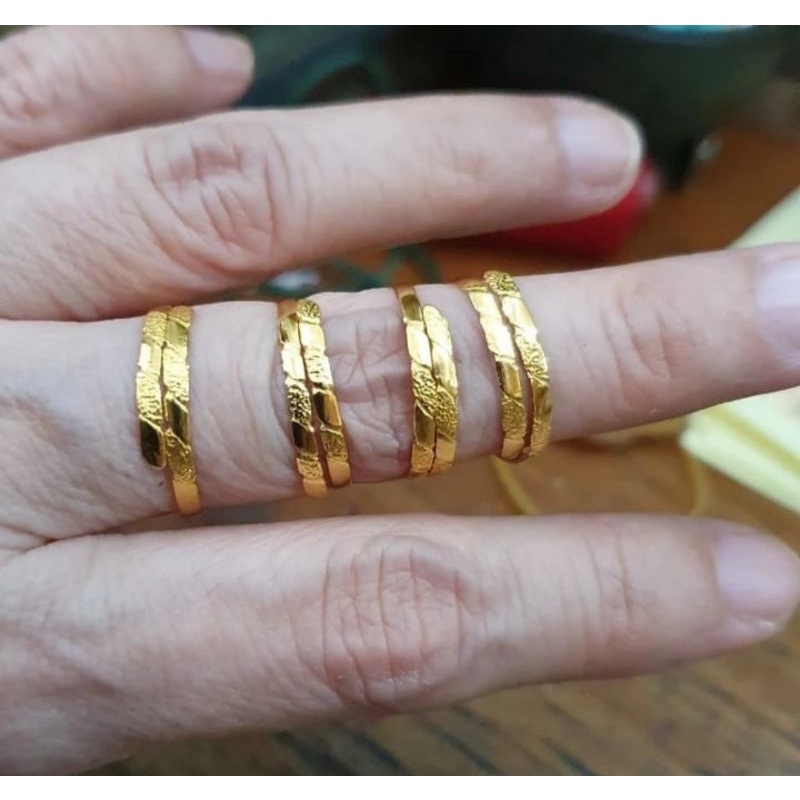 Cincin susun 1gr 1 gram 1g 24k 24karat 24 karat 99% emas asli 1gr gold