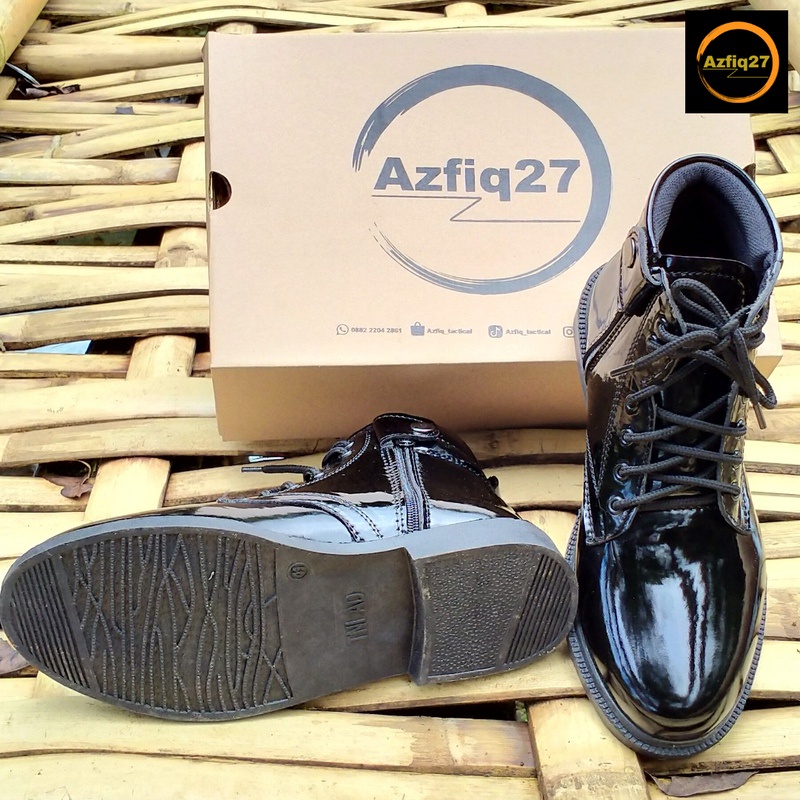 Sepatu PDH Tni Polri Security Satpam Dinas Kerja Kilap Tali ikat Original Terbaru Azfiq27 #6