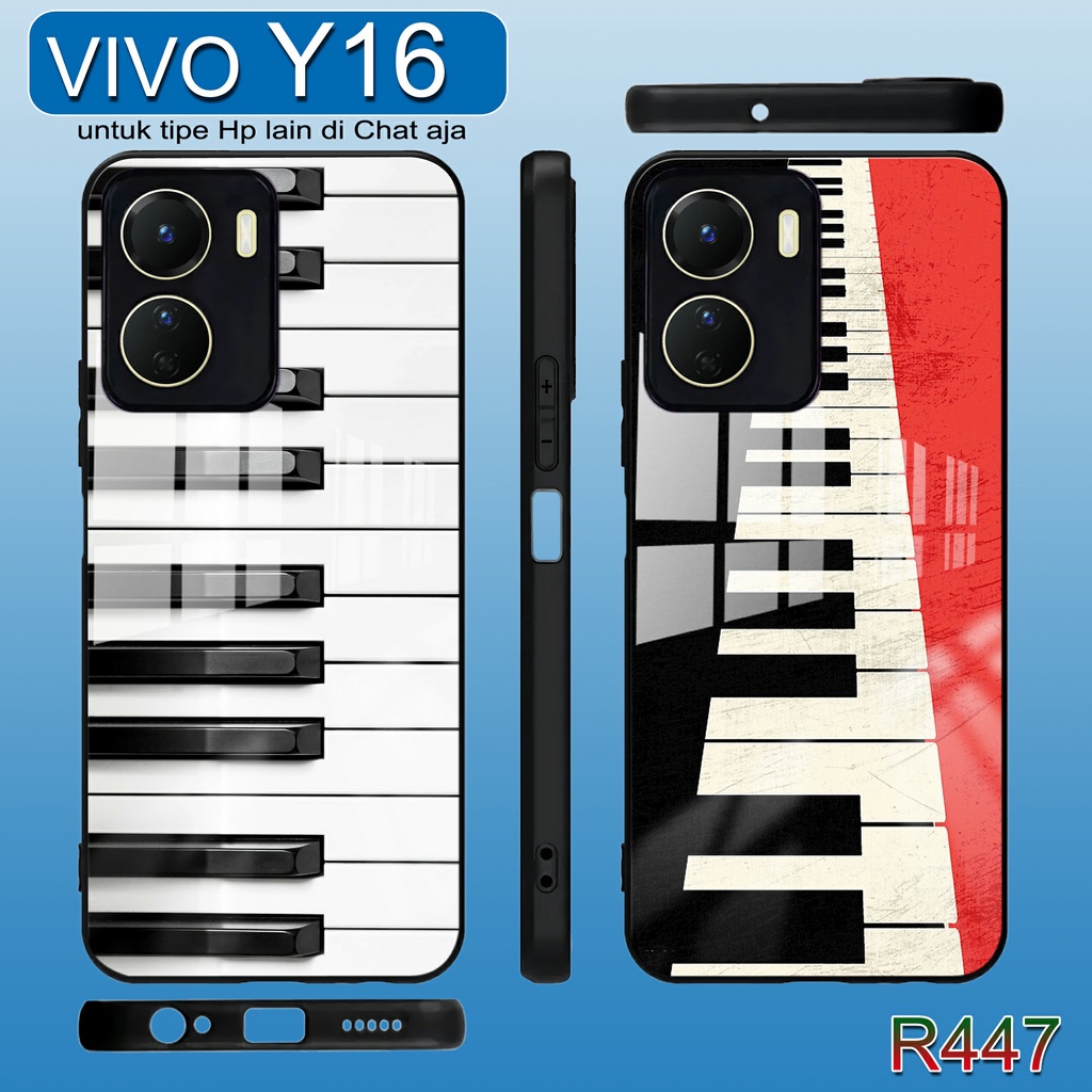 R447 Case Kilau Vivo Y16 Softcase Vivo Y16 Case Kaca Acrylic Vivo Y16 Kesing Hp Vivo Y16 Pelindung H
