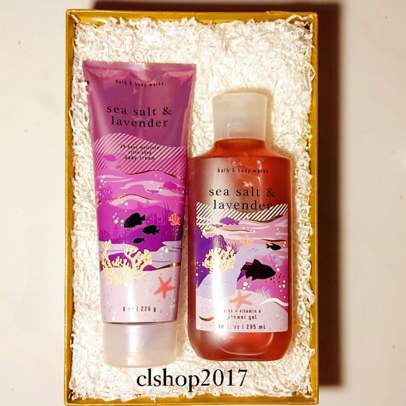 BBW SEA SALT &amp; LAVENDER GIFT SET PAKET BATH &amp; BODY WORKS