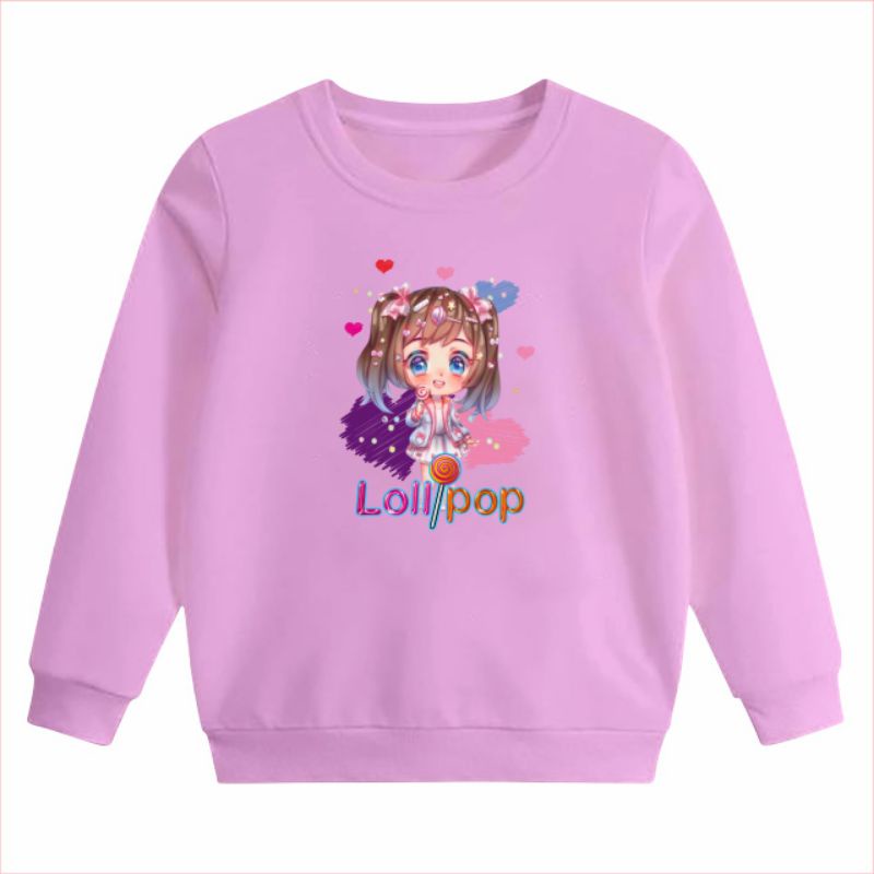 ((IB))SWEATER ANAK PEREMPUAN/CEWEK LOLYPOP DIGITAL SABLON