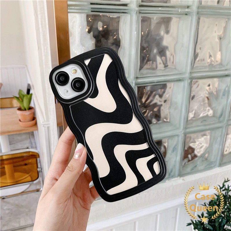 Casing Realme C53 10 C15 C11 2020 C25 C12 C35 C25s C21Y C25Y C20 C11 2021 C3 C20A Realme 9i 6i 5i 5 5s C1 C2 Art Zebra Pattern Wavy Edge Soft TPU Phone Case Cover