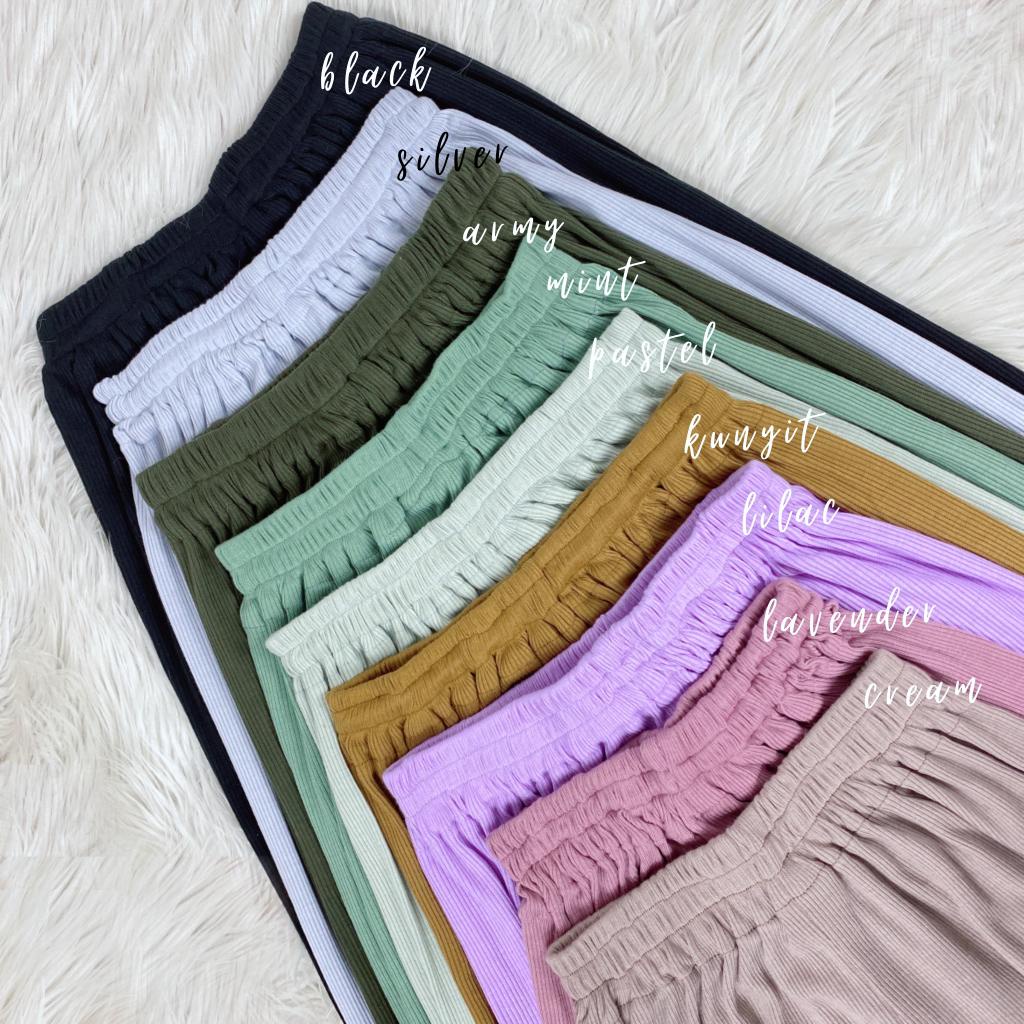 Celana Kulot Knit Wanita Tebal - Celana Kulot Highwaist - Cullote Knit Pants