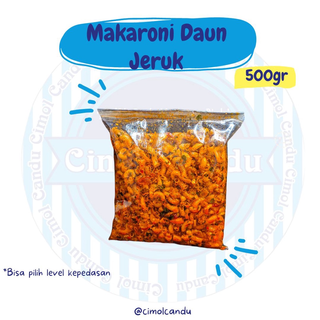 

makroni cikruh pedas daun jeruk 1/2 kg