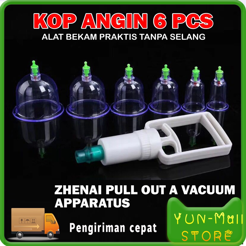 【COD+Dalam stok+Pengiriman Cepat】 YUN Mall Alat Bekam Lengkap Isi 6 Cup / Kop Angin Kongsui Untuk Mengobati Masuk Angin Dan Kesehatan Badan / Alat Cop Masuk Angin