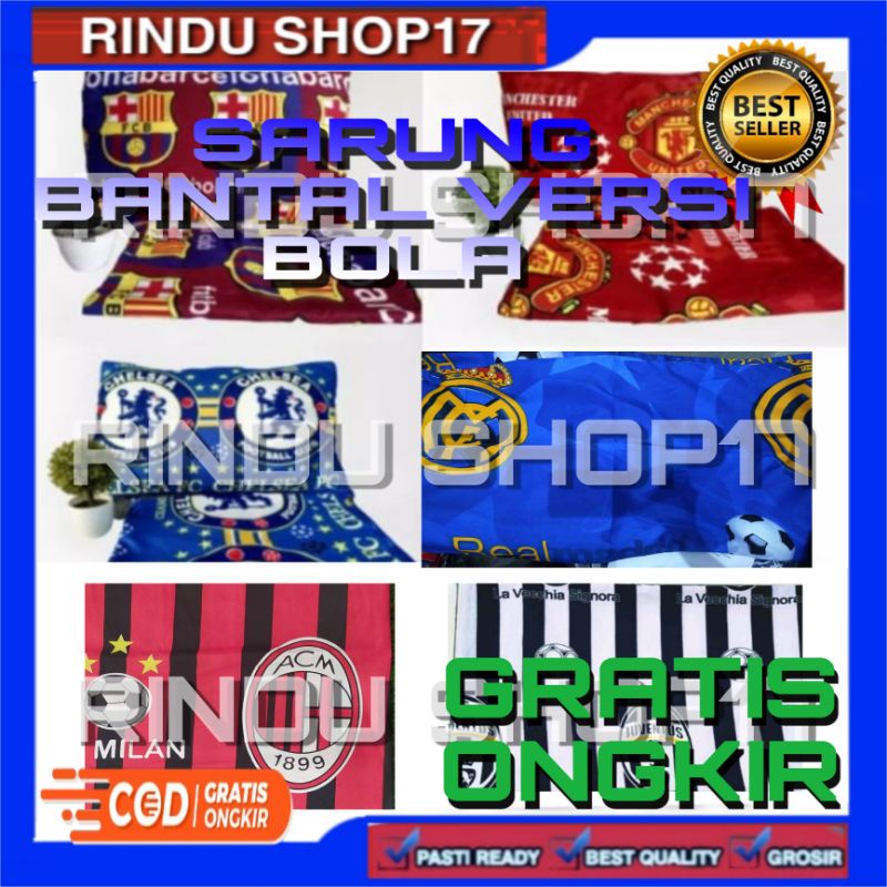 (RS)SARUNG BANTAL DAN GULING 1 PASANG MOTIF BOLA