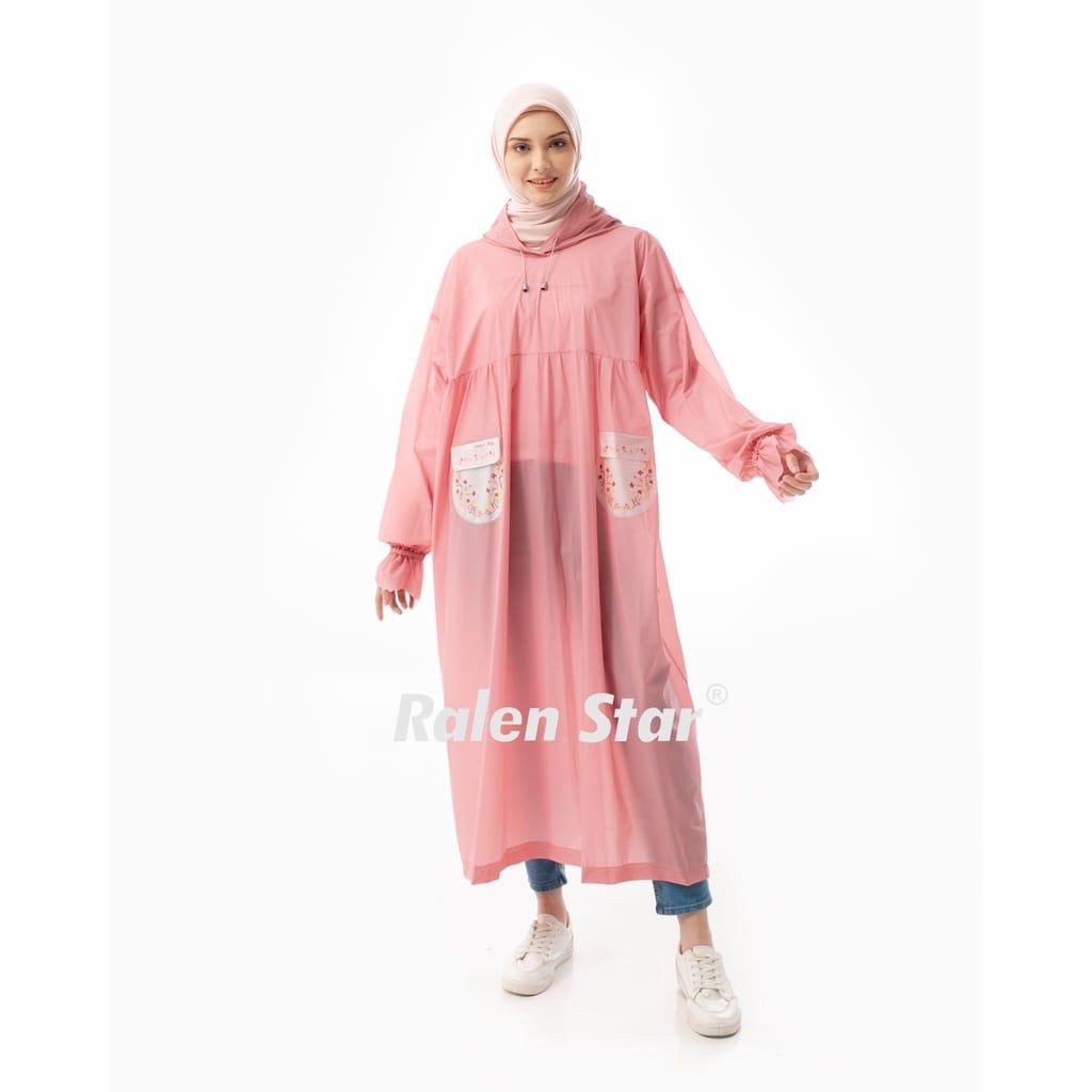 Jas hujan wanita rok gamis medira polos / ralen star / 66025