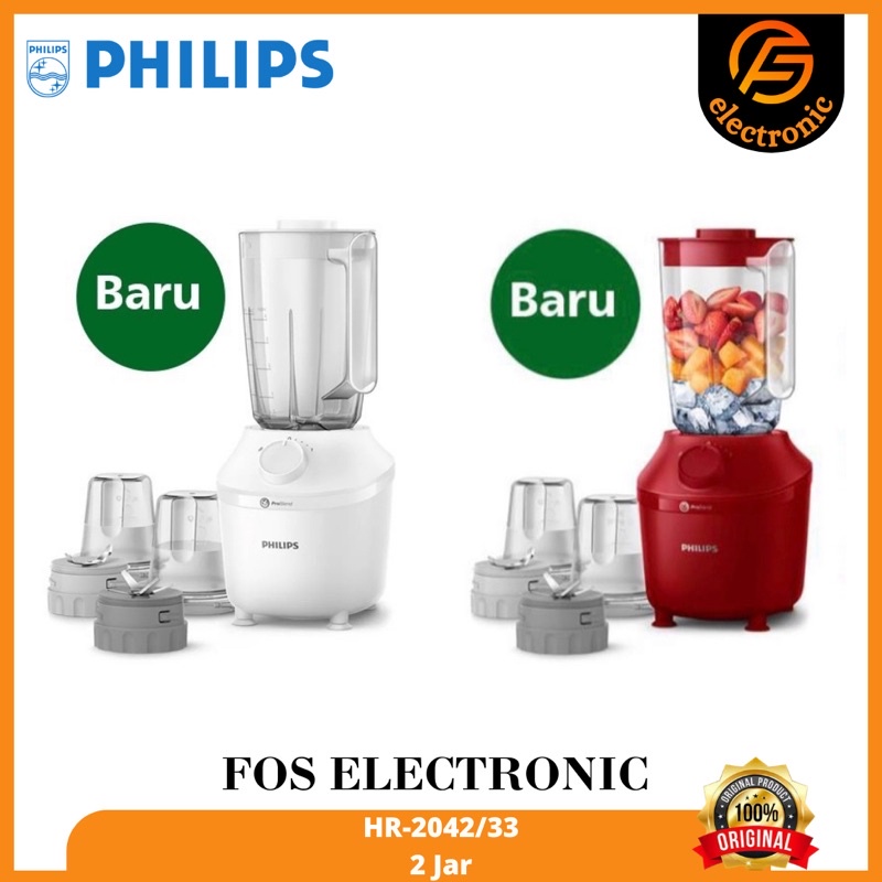 Jual PHILIPS BLENDER SERIES 3000 [1 L/290 W] HR2042/33 + 2 JAR -100% ...