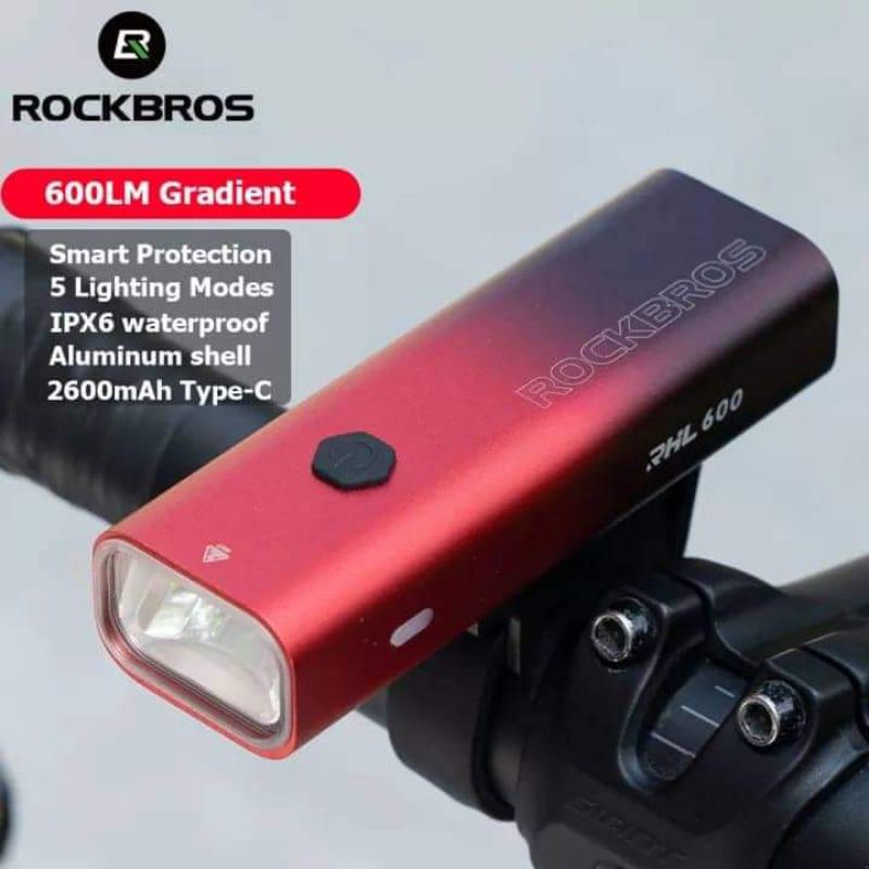 Jual Rockbros Rhl Lampu Depan Sepeda Original Bright Bike Lights Shopee Indonesia