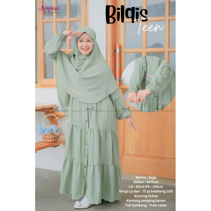 Bilqis Teen Anak Syari Gamis Muslim Free Cadar Original Produk By Qiara Fashion