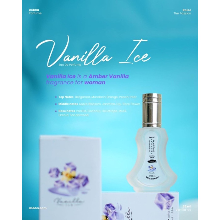 Parfum Minyak Wangi Dobha Spray Vanilla Ice 35ml Original