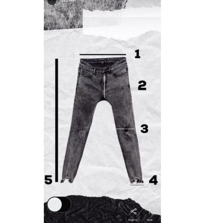 Sale LOD.DENIM - Celana Panjang Jeans Biker Ripped Denim NANOGREY