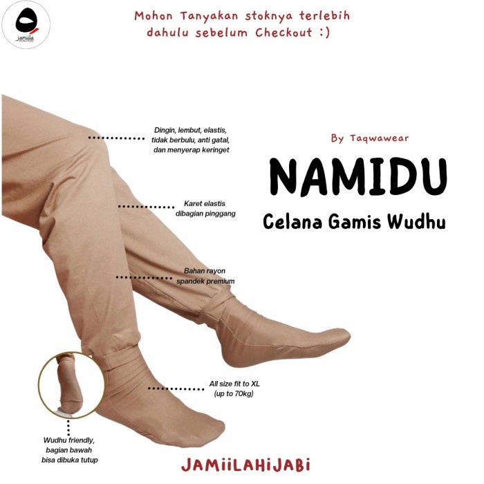 Legging Wudhu Namidu Celana Gamis Wudhu By Taqwawear