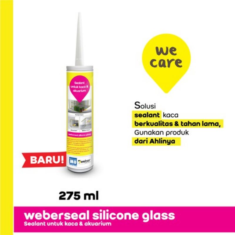 WEBERSEAL SILICONE GLASS / SEALANT UNTUK KACA & AQUARIUM MERK "MU"