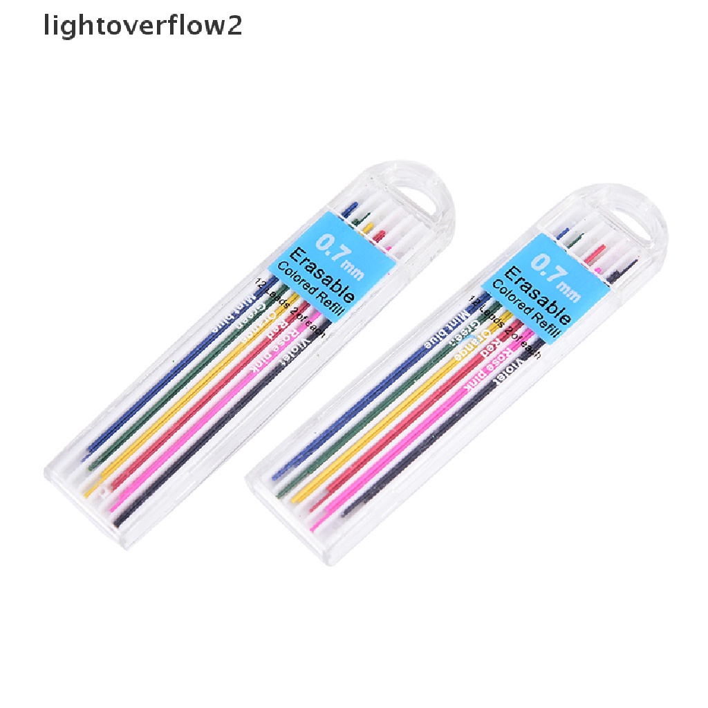 (lightoverflow2) 1 Kotak Pensil Mekanik 0.7mm Bisa Dihapus Untuk Pelajar