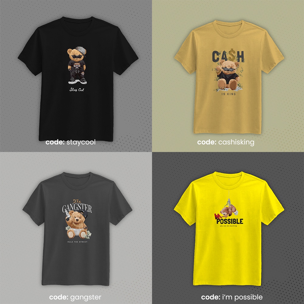 Kaos Lucu Anak Dewasa Pria Wanita Beruang Bear Doll Boneka Banyak Koleksi