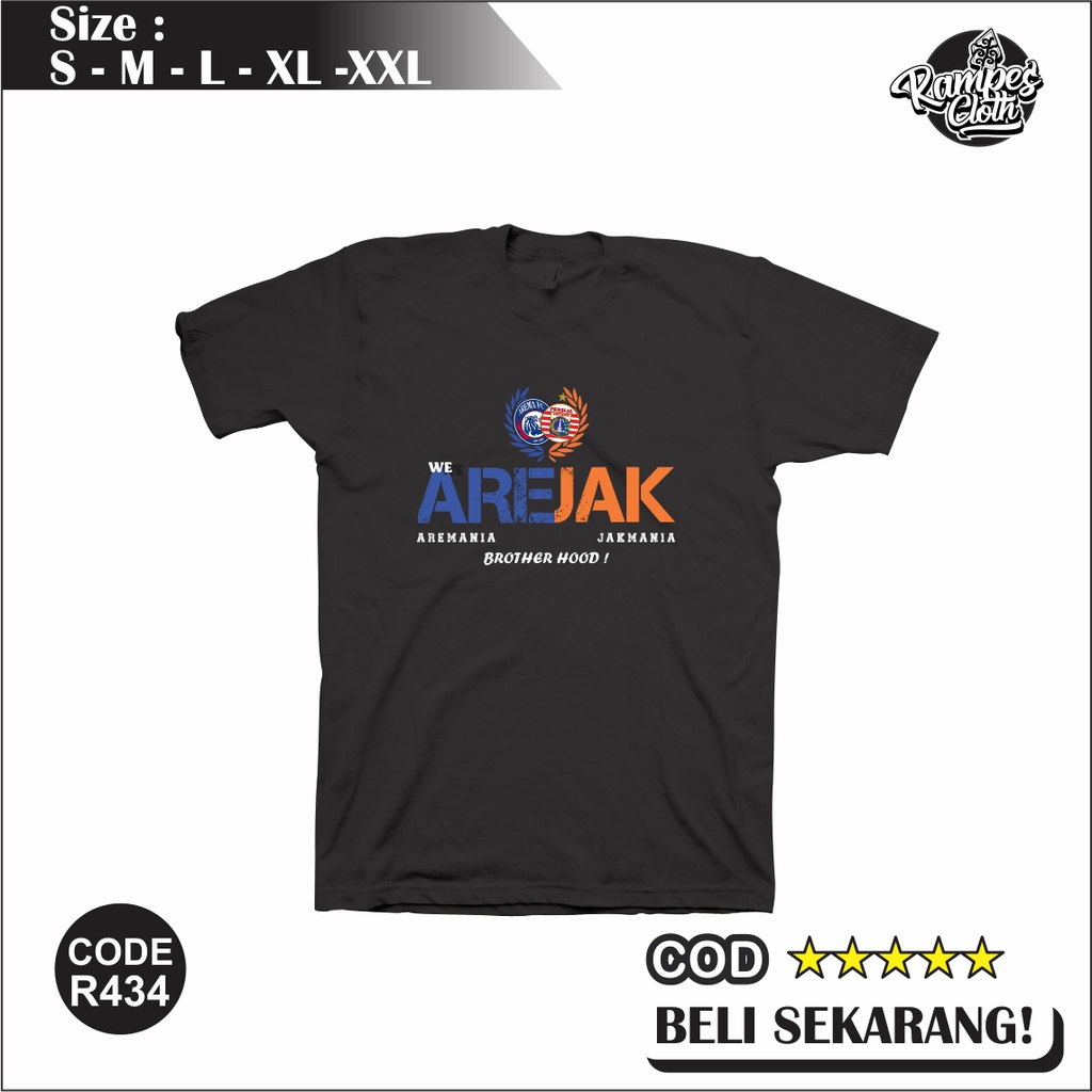 Kaos Distro AREMANIA JAKMANIA BROTHER HOOD Cotton Combed 30s Premium R434