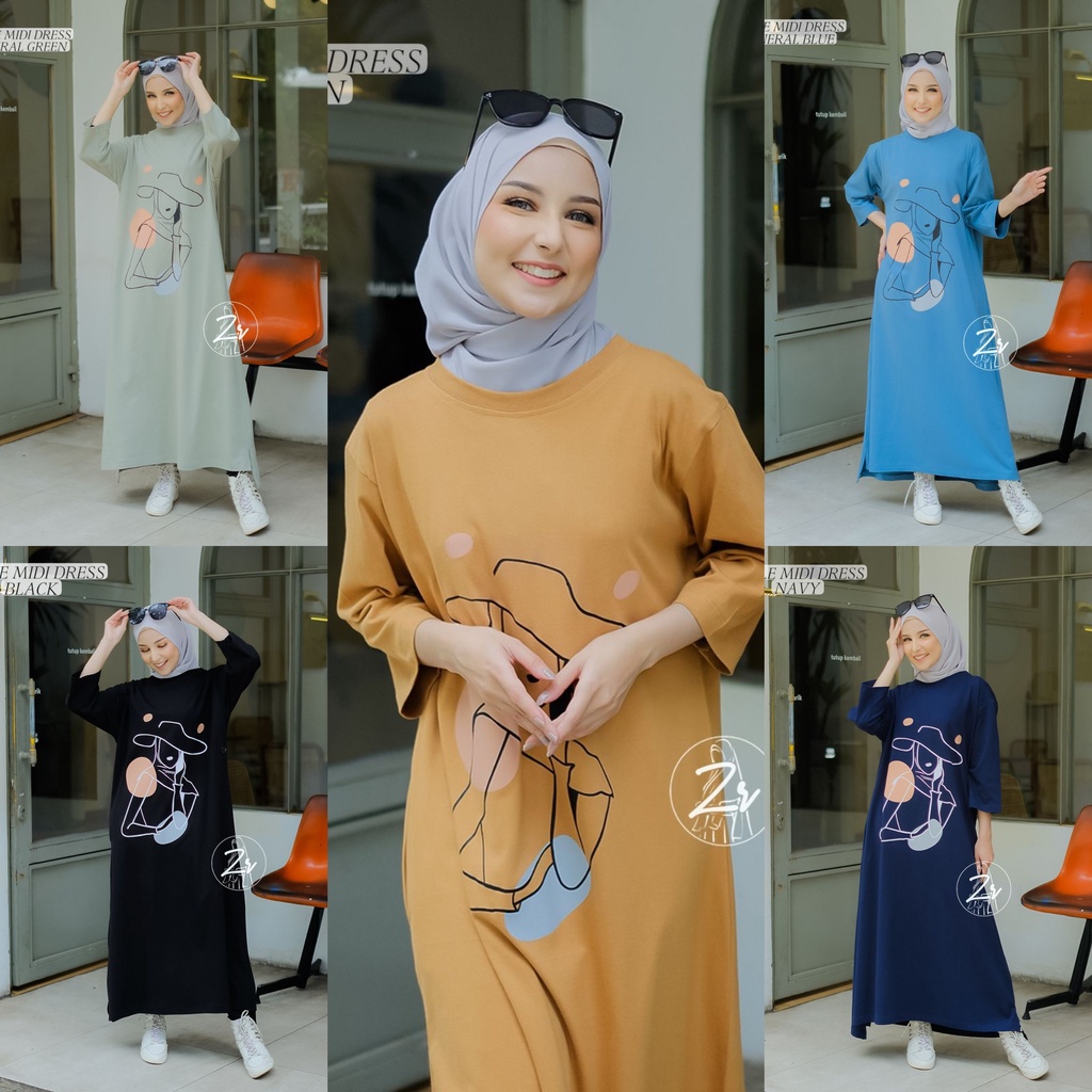 MIDI / TUNIK / KAOS / BLUS COMBED 24s ORI AKU KARISSA dan ZR XXL OVERSIZE POLOS STYLE MONTERA VINTAGE HELLO FUTURE