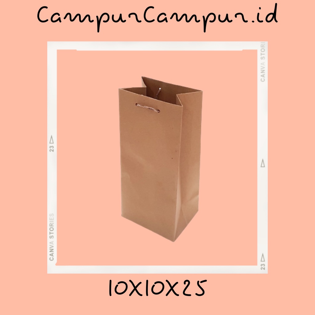 

Paper Bag Coklat Polos 10X10X25 Paperbag Minuman kertas kraft