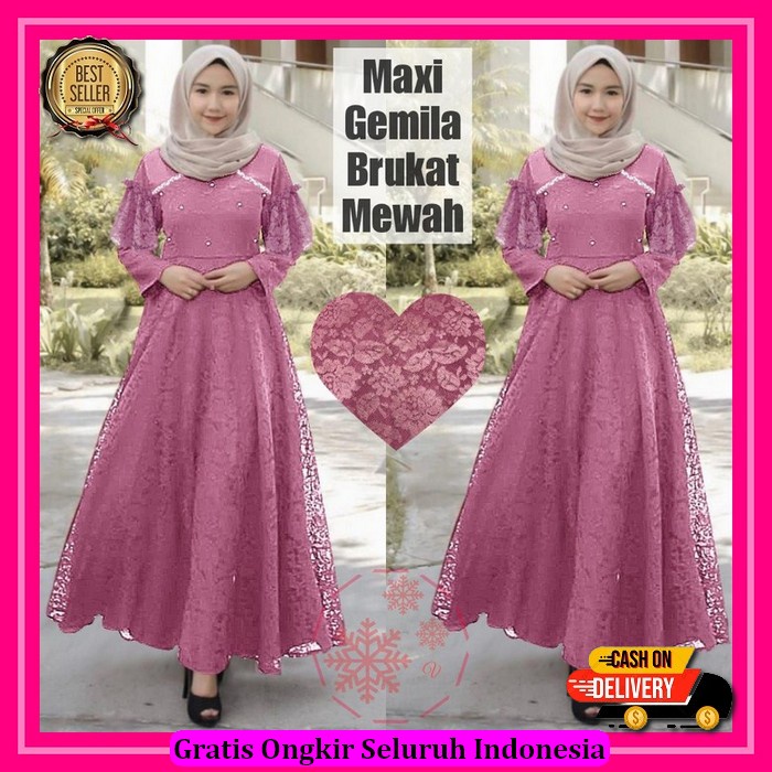 Zalma Dress Satin | Gamis Satin | Dress Pesta | Gaun Pesta | Gamis Muslimah | Gamis Satin | Gamis Ma