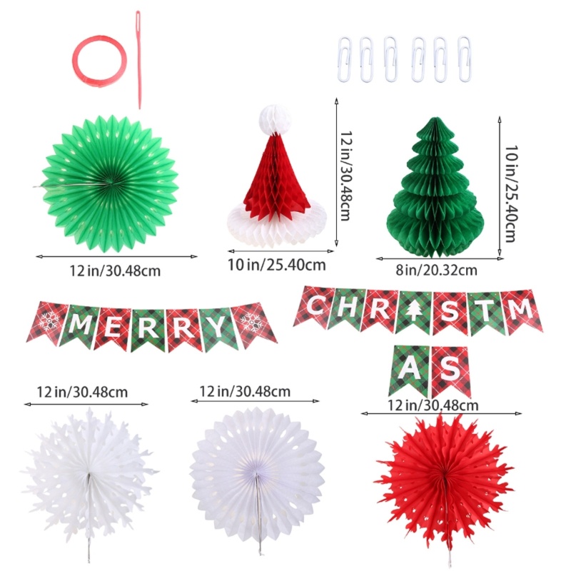 13pcs Banner Kertas Tema Natal Untuk Dekorasi Pintu Depan