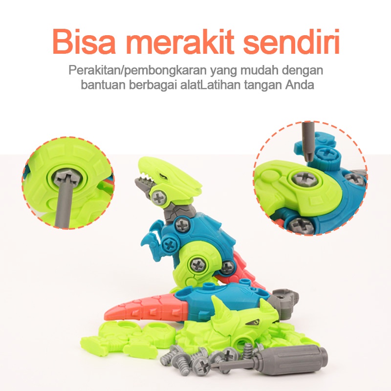 4D PUZZLE DINO besar asembly obeng/ diy dinosaurus bongkar pasang puzzle/ mainan dinosaurus/ puzzle dino/ mainan edukasi / 277