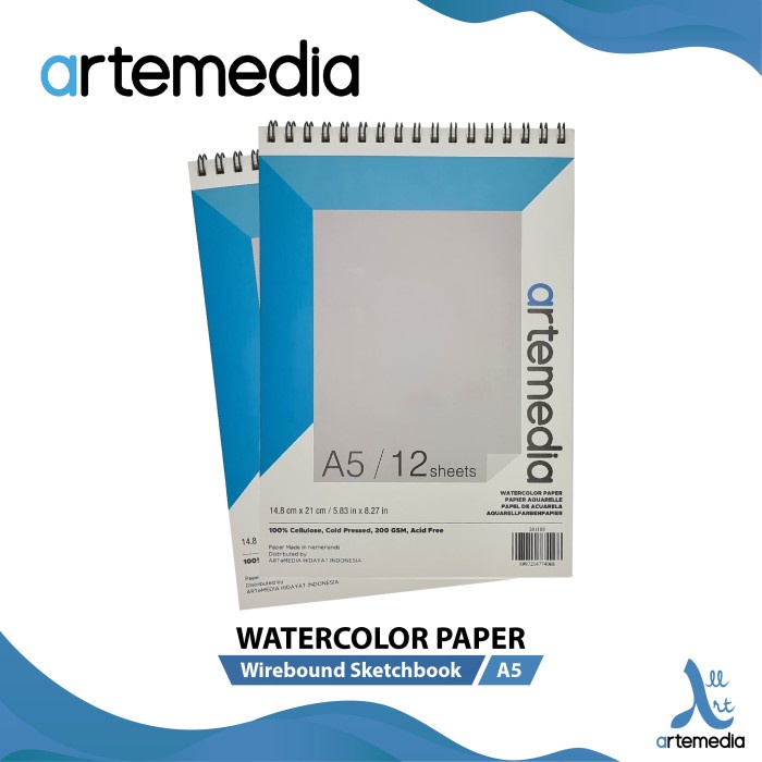 

Produk Unggulan Kertas Cat Air Artemedia Watercolor Book A5 Wire Bound Sketchbook Gilaa!!!