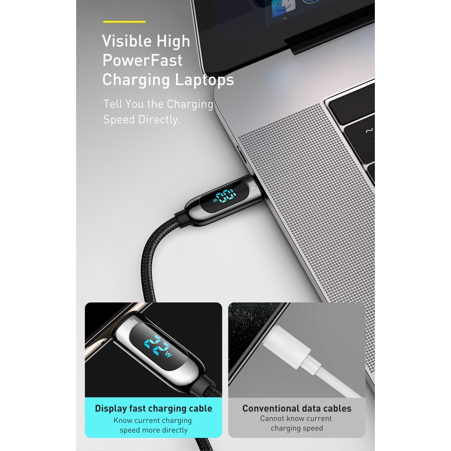 Baseus Display Fast Charging Data Cable Type-C to Type-C 100W