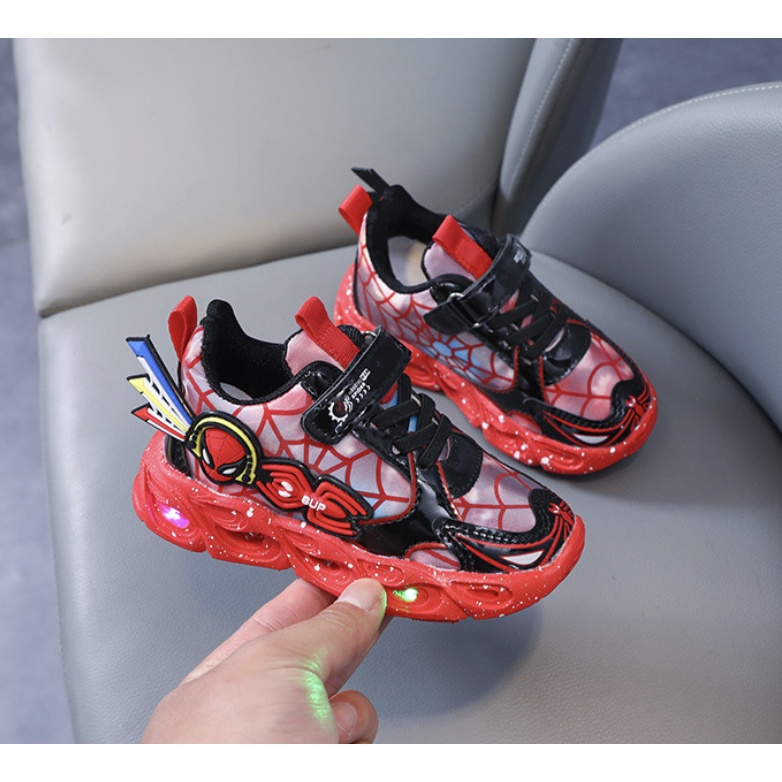 babyfit RISING SPIDER NEW sepatu sneakers anak cewek cowok sepatu lampu LED anak gs-1022