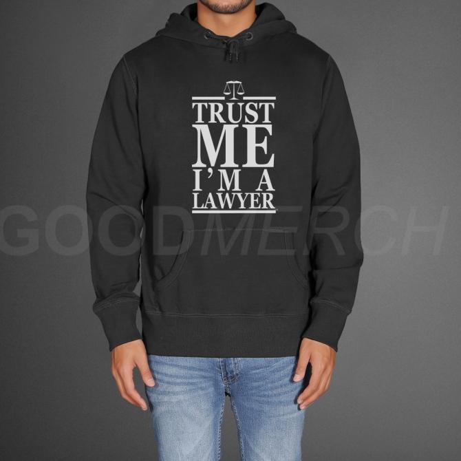 jaket hoodie sweater trust me im lawyer hitam
