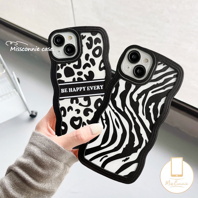 Couple Case Samsung A04s A14 A04 A03s A13 A12 A32 A53 A52 A51 A04E A22 A03 A20s A50s A50 A21s A23 A20 A02s A11 A30 A31 A52s A33 Fashion Motif Leopard Wavy Edge Soft Case