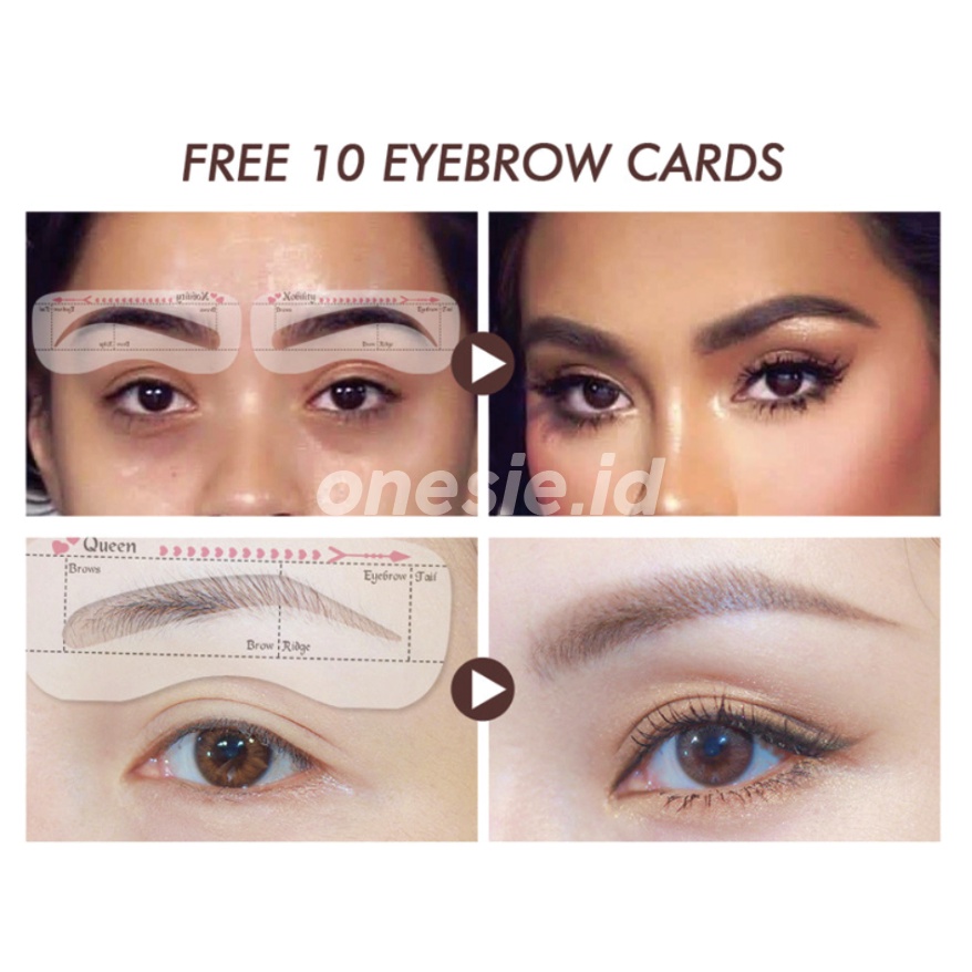 Kiss Beauty Eyebrow Stamp Powder Free 10 Cetakan Alis Instan Waterproof Alis Stempel XX055