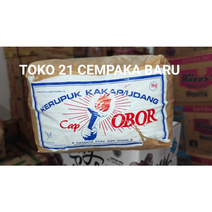 

Kerupuk Kakap Udang Cap Obor 1 BALL isi 5 KG | Krupuk Mentah 5KG Murah