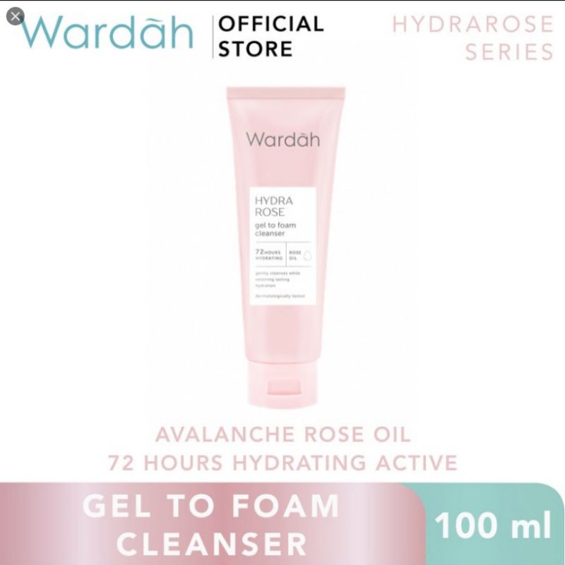 Wardah HYDRA ROSE Gel to Foam Cleanser 100 ml~Wardah Original 100%