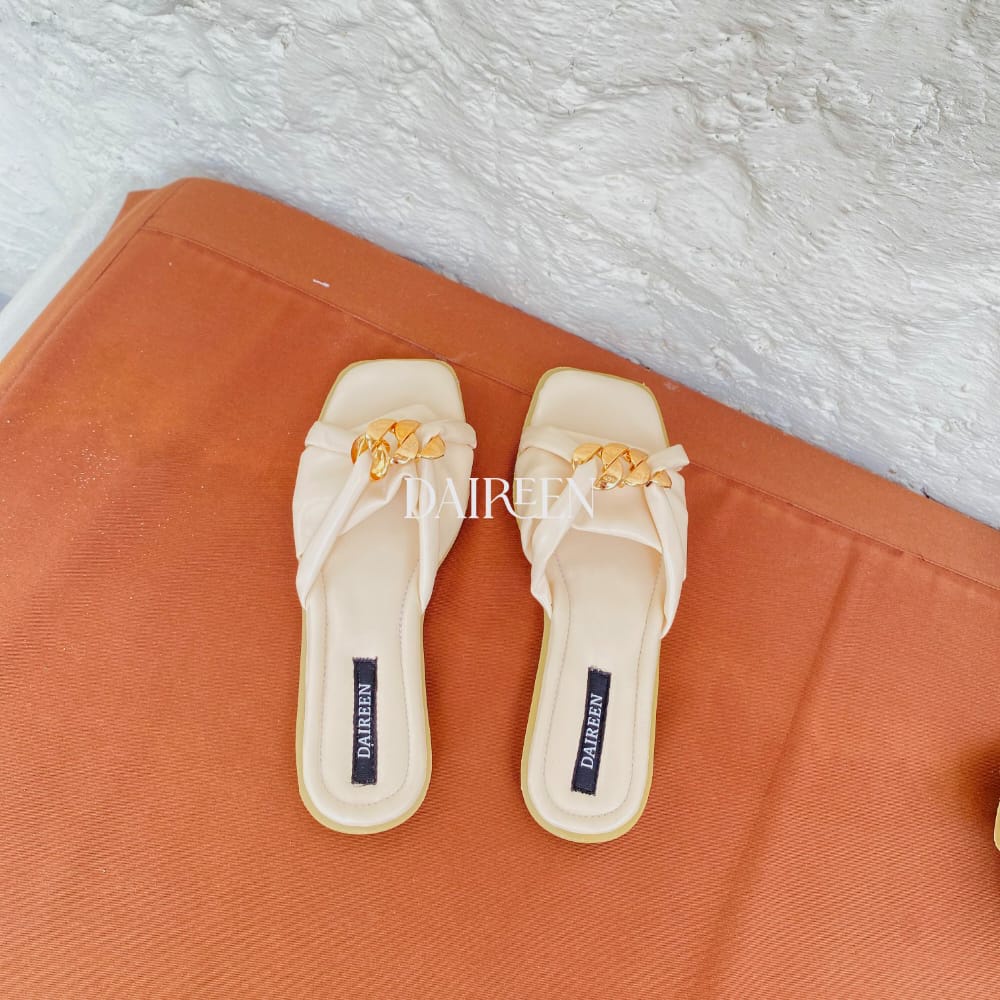DAIREEN sandal wanita Flat Elena premium best seller model terbaru 2022 warna Cream purple green mint  apricot dan coksu ukuran 37-40