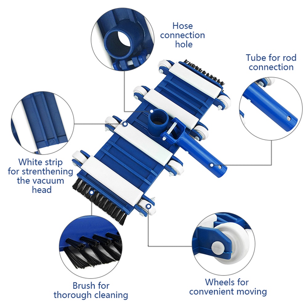 【14 Inci 8 Roda】Alat Pembersih Kolam/Vacum Head Kolam Renang/Kepala Vacum Kolam Renang