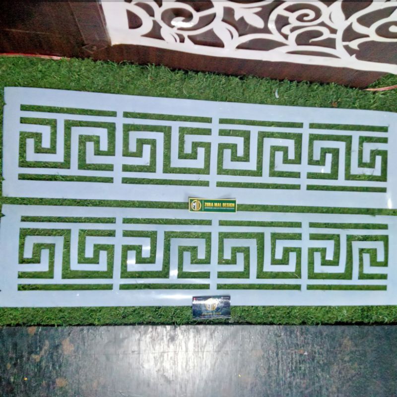 

cetakan stensil dinding motif sabuk lis
