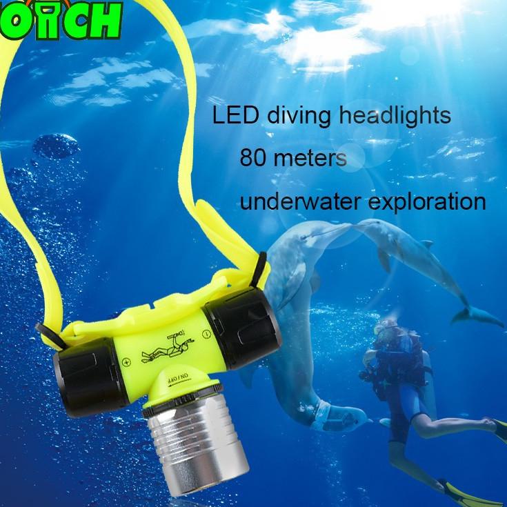 Harga Promo Senter Kepala Selam LED / Headlamp Diving Waterproof Super Terang 3 MODE