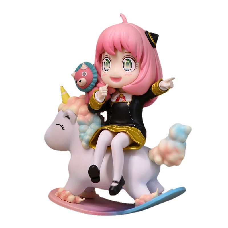 Spyx Mainan Boneka Keluarga Cockhorse Anya Forger Kepala Dapat Bergerak Bahan PVC