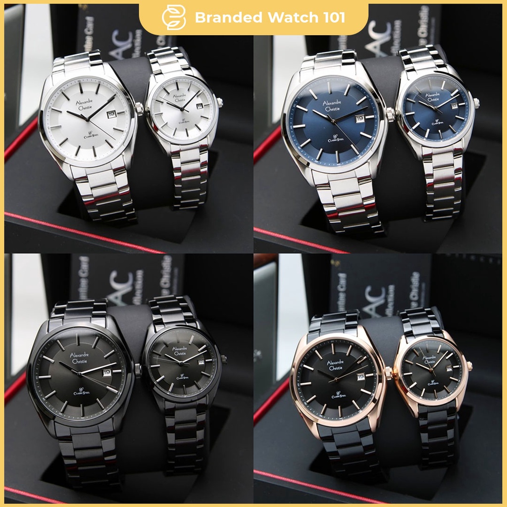 ORIGINAL Jam Tangan Pria &amp; Wanita Alexandre Christie AC 8648 / AC8648 / 8648 Garansi Resmi 1 Tahun, Stainless