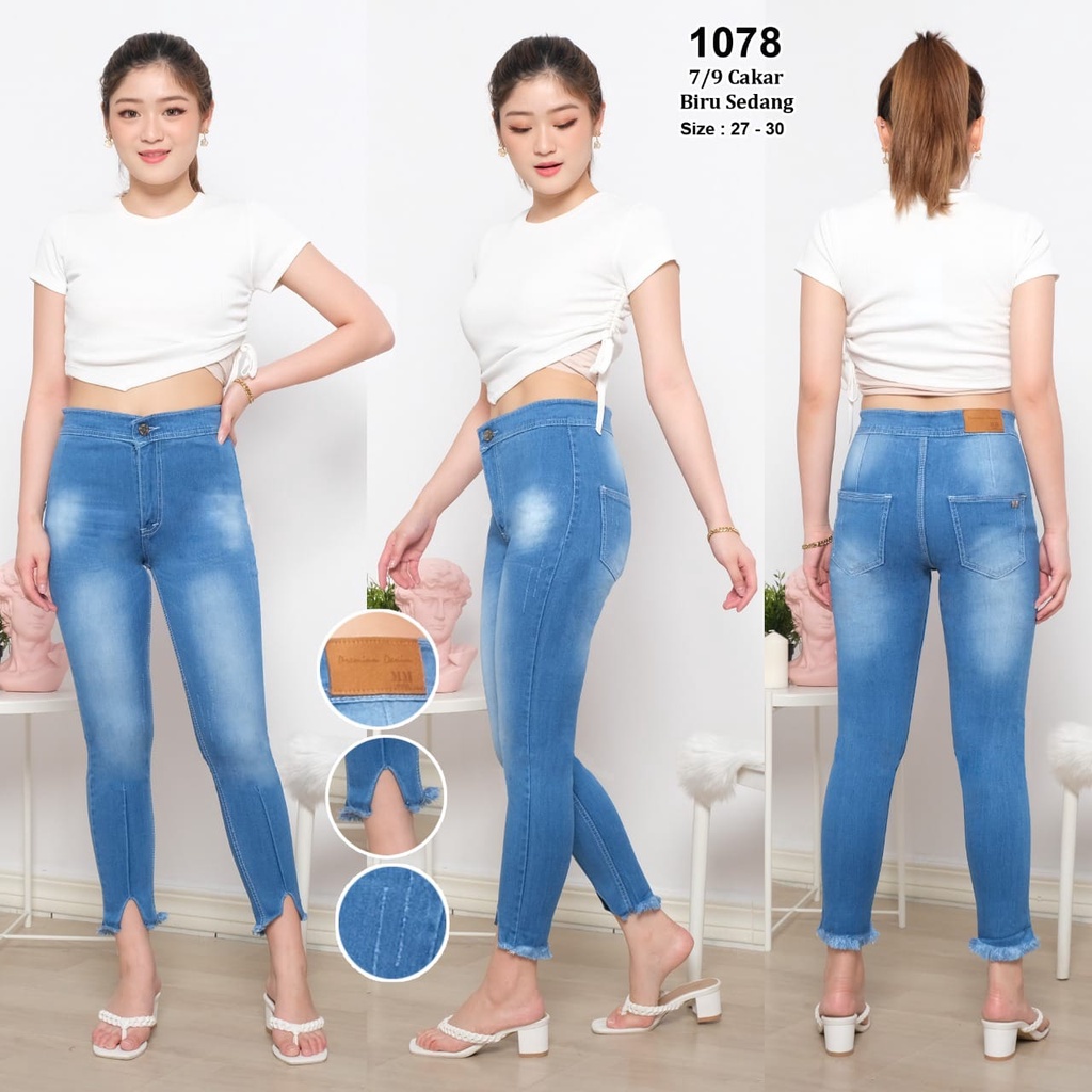 Celana Jeans Wanita Highwaist 7/9 Rawis 27-30 Bisa Bayar Ditempat(COD)