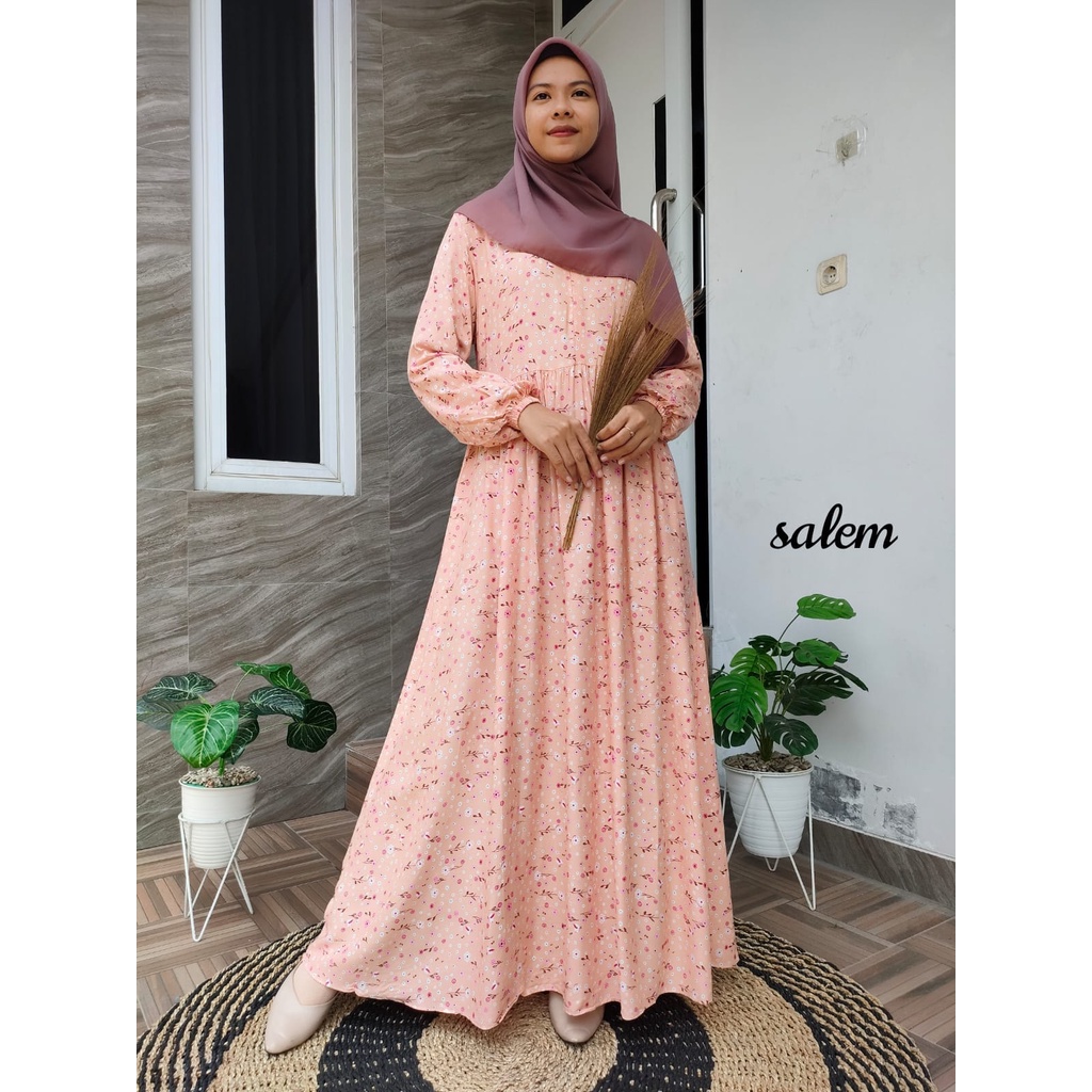 Gamis Rayon Viscos Motif Etnik Baru M L XL XXL