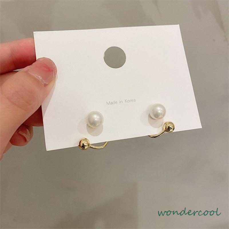 Anting-anting Desain Sederhana Anting-anting Mutiara Temperamen Wanita Kepribadian Perak-Won