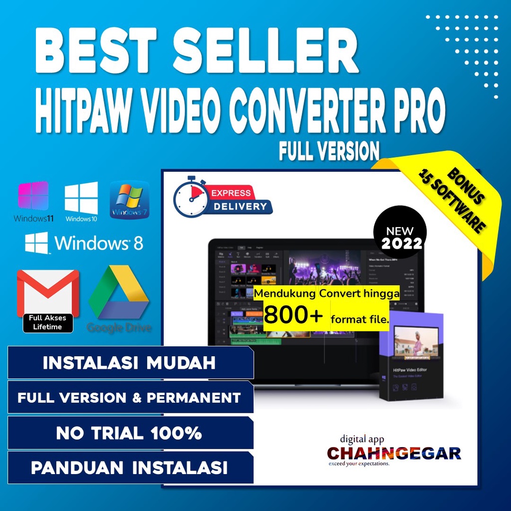 HitPaw Video Converter Pro 2023 Full Version Lisensi Lifetime Software Converter Video Audio Video Editing