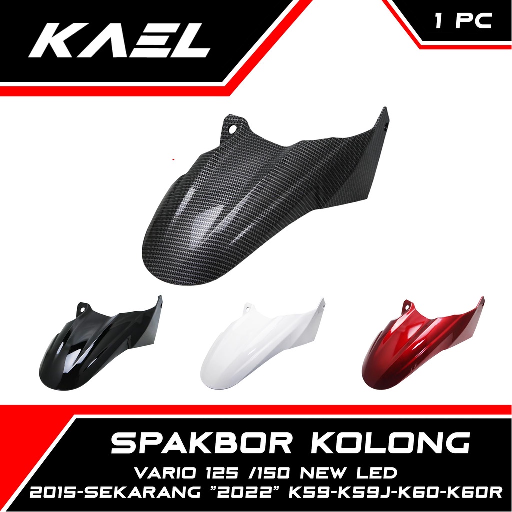 Spakbor Kolong Honda Vario 125-150 New LED 2015-2016-2017-2018-2019-2020-2021-2022 Slebor-Hugger-Spakboard-Spak Bor-Board CVT Merah-Putih-Hitam-Carbon K59-K59J-K60-K60R