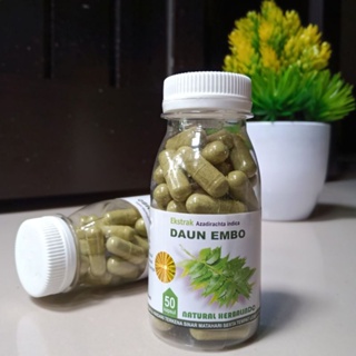 Image of thu nhỏ Daun embo mimba nemm kapsul herbal suplemen kesehatan obat segala benjolan dan penyakit kulit isi 50 #2