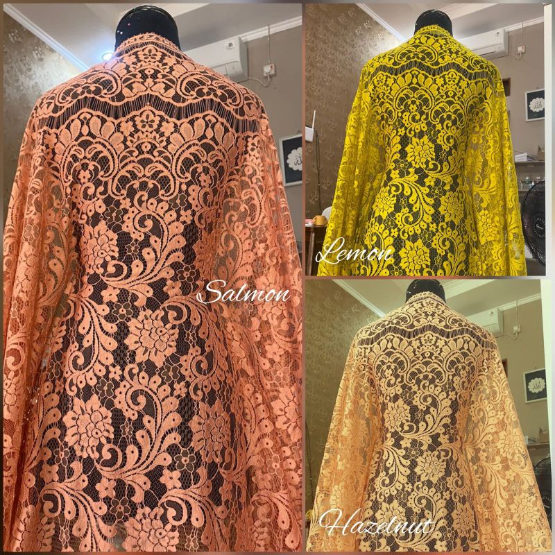 (COD) kain brokat prancis mewah/bakal kebaya kain prancis semi/gaun pesta brokat